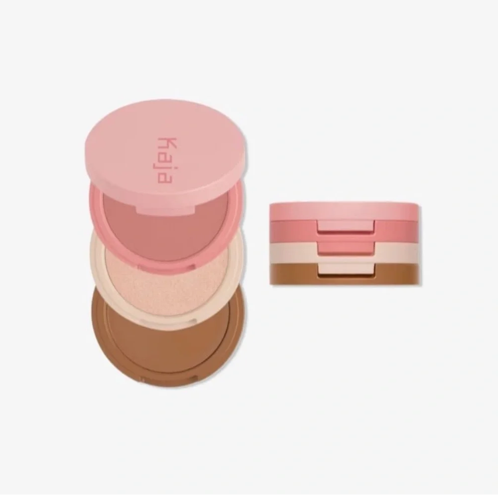 New Kaja Play Bento Cream Bronzer, Powder Blush & Highlighter Trio Butter Up